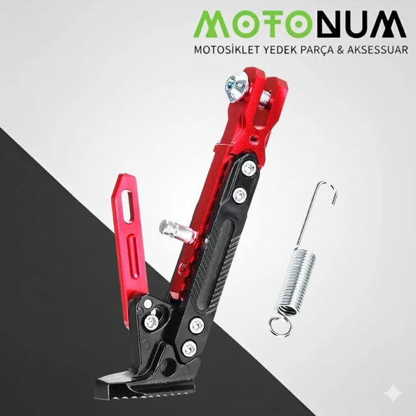 Sym Jet X 125 Yükseklik Ayarlı Metal Yan Sehpa-Kırmızı Detaylı-Ayk1286 ürün görseli 1