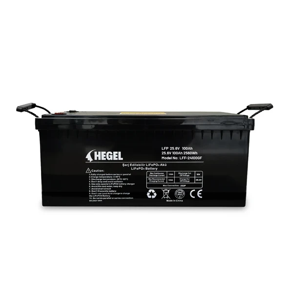HEGEL - İnges 25.6 VOLT 100 AMPER LİTYUM AKÜ - 24 VOLT 100 AH LİFEPO4 BATARYA 2560 WH - LFF−24100GF ürün görseli 1