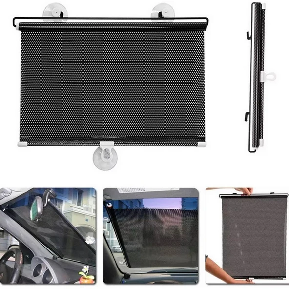 Katlanabilir 58x125cm Oto Araç Ön Cam Güneşlik Oto Perde Ev Araç Çok Amaçlı Perde Makam Perdesi ürün görseli 1