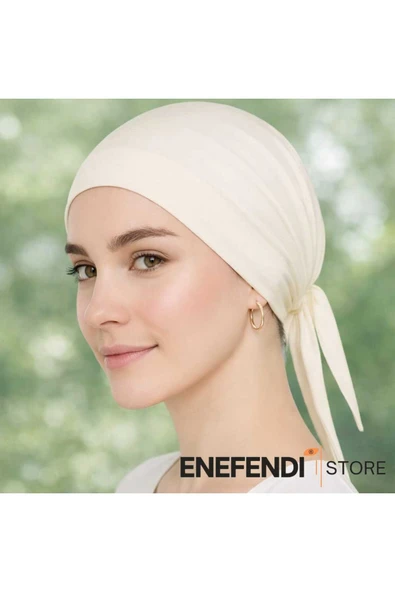 Silikonlu Düz Bone | Kaymayan Tesettür Hijab İç Bone — Dikişsiz Krem Rahat ve Şık Kullanım ürün görseli 1