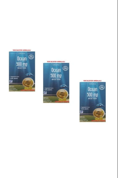 Ocean Balık Yağı 500mg 60 Kapsül 3 Adet ürün görseli 1