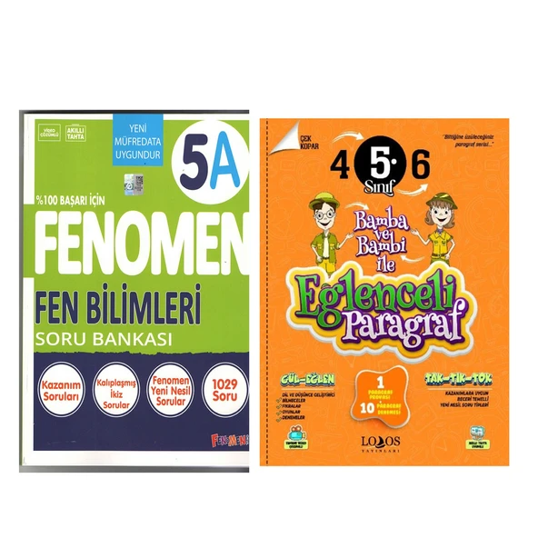 Fenomen Okul 5. Sınıf Fen Bilimleri A ve Lodos Eğlenceli Paragraf Soru Bankası Seti 2 Kitap ürün görseli 1