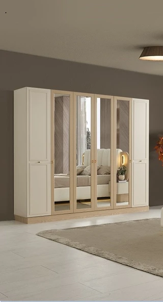 PAŞABAHÇE MDF 6 KAPILI DOLAP ürün görseli 1