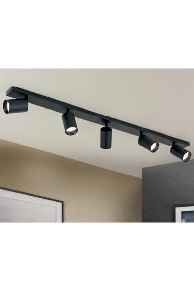 Mylights 120 Cm Modern Plofonyer Beşli Led Spot Tavan Avize Tasarruflu Led Ampul Kafe Mutfak Koridor ürün görseli 1