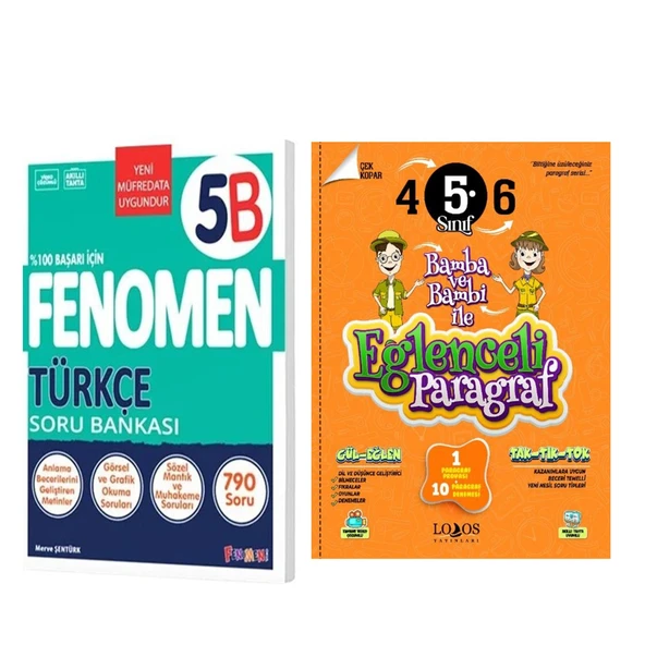 Fenomen Okul Yayınları 5. Sınıf Türkçe B ve Lodos Eğlenceli Paragraf Soru Bankası Seti 2 Kitap ürün görseli 1