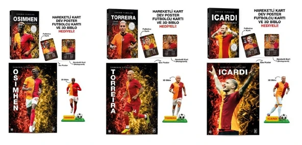 Sahanın Yıldızları 3 Kitap Poster Kart Biblo Hediyeli (Icardi + Torreira + Osimhen) ürün görseli 1