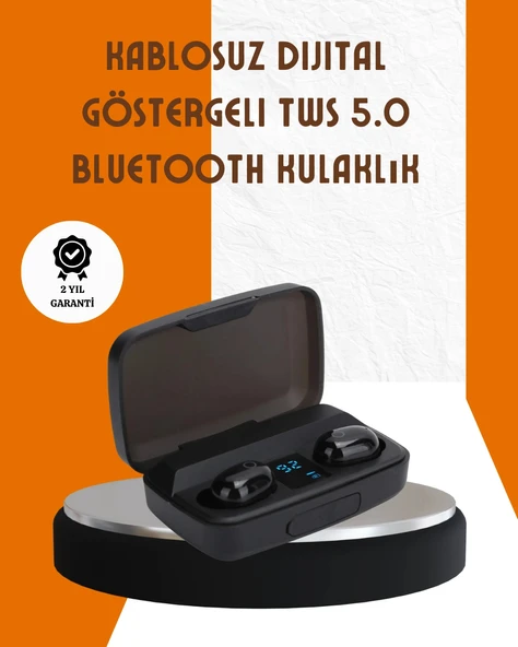 Bluetooth V5.0 Parmak Dokunmatik Kontrol Kablosuz Kulaklık Şarj Kutulu Model ürün görseli 1