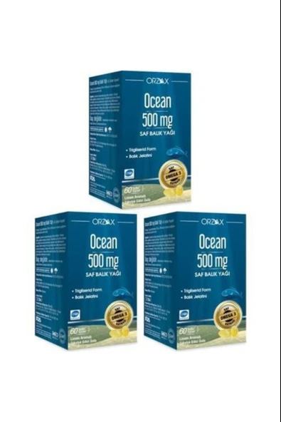 Ocean Balık Yağı 500mg 60 Kapsül 3 Adet ürün görseli 1