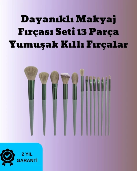 Toz ve Krem Ürünler İçin Güçlü Tutucu Yumuşak Kıllı Makyaj Fırça Takımı 13 Parça ürün görseli 1