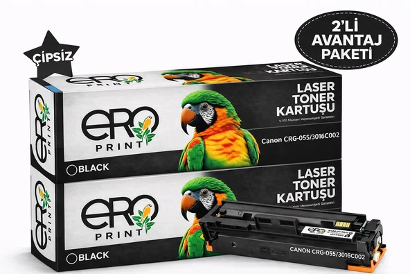 Canon LBP-664cx Siyah Muadil Toner - 2400 Sayfalık Çipsiz Toner - 2'li Avantaj Paket ürün görseli 1