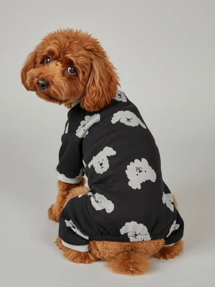 Doggy Köpek Tulumu | Pamuklu Penye Köpek Pijaması | Küçük Irklar İçin | Tüy Dökülmesini Azaltır ürün görseli 1