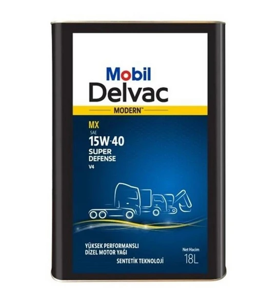 MOBİL DELVAC MX 15W40 SUPER DEFENSE V4 TENEKE 18 LİTRE ürün görseli 1