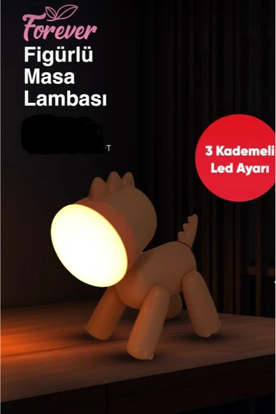 Figürlü masa lambası Açık yeşil - Resim 4