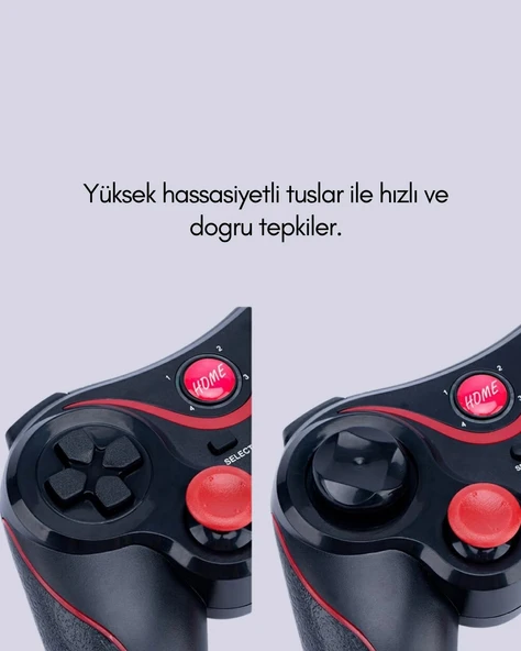 Ergonomik Tasarımlı Kablosuz Bluetooth Gamepad Titreşimli - Resim 4