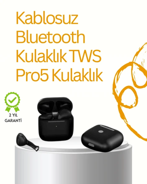 TWS Pro 5 Bluetooth Kulaklık – Gelişmiş Ses Teknolojisi ve Uzun Batarya Ömrü ürün görseli 1
