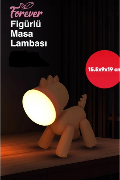 Figürlü masa lambası Açık yeşil - Resim 2