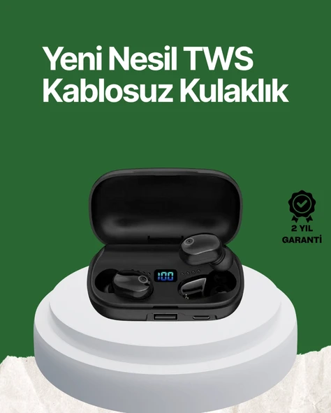 Telefon Şarj Destekli 1800 mAh A10s TWS Kablosuz Kulak İçi Kulaklık ürün görseli 1