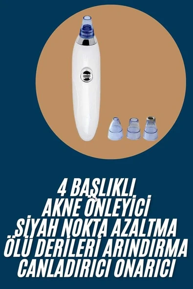 Yeni Nesil Vakumlu Pilli Siyah Nokta ve Yüz Temizleme Cihazı 4 Başlıklı ürün görseli 1