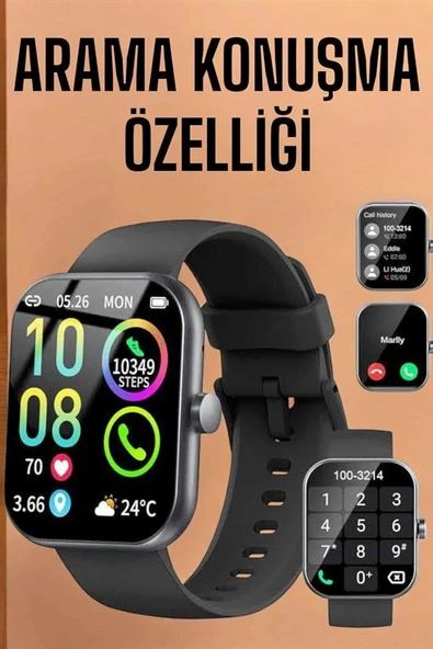 Akıllı Saat Tema Değiştirme Bluetooth Bağlantılı Arama Cevaplayan ürün görseli 1
