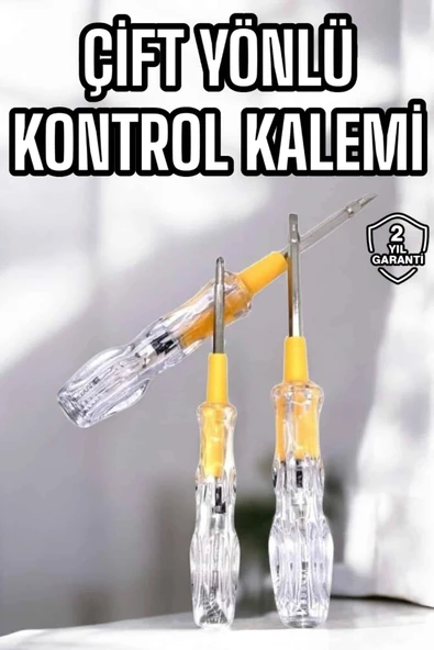 Çift Taraflı Elektrik Kontrol Kalemi Şeffaf Tornavida ürün görseli 1