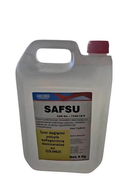 Saf Su 5 KĞ İyon Değişimi Yoluyla Saflaştırılmış Demineralize Su İçermez ürün görseli 1