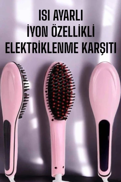Saç Düzleştirici Tarak Isı Ayarlı Yıpranma Önleyici Düzleştirici Fön Tarak ürün görseli 1