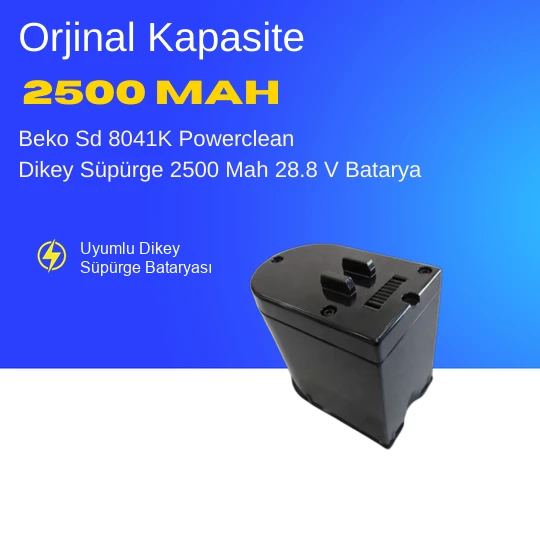 Beko Sd 8041K Powerclean Dikey Süpürge 2500 Mah 28.8 V Batarya – Orjinal Uyumlu Uzun Ömürlü Pil ürün görseli 1