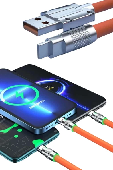 Android ve İOS Uyumlu 180 Derece Type-c Şarj Kablosu - Resim 4