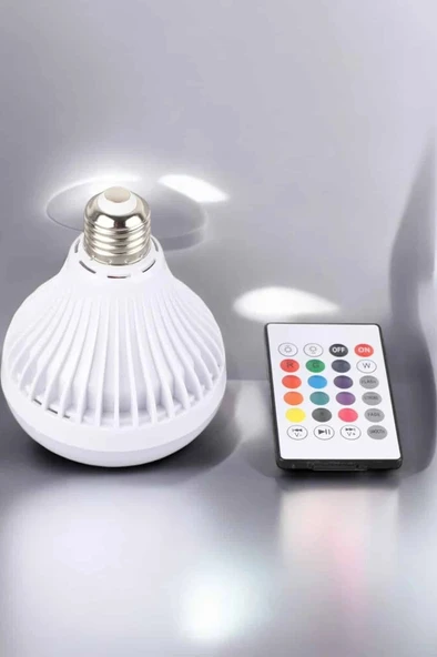 Kablosuz Bluetooth Hoparlör Led Lamba - Resim 3