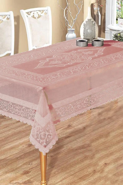Raşel Örme 140x180 Pano Desenli Masa Örtüsü Pembe ürün görseli 1