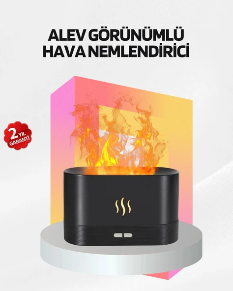 Alev Görünümlü Hava Nemlendirici Kumandalı LED Işıklı Aromatik Difüzör ürün görseli 1
