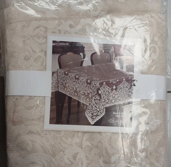 Bediroğlu Örme Masa Örtüsü 160*220 Krem ürün görseli 1