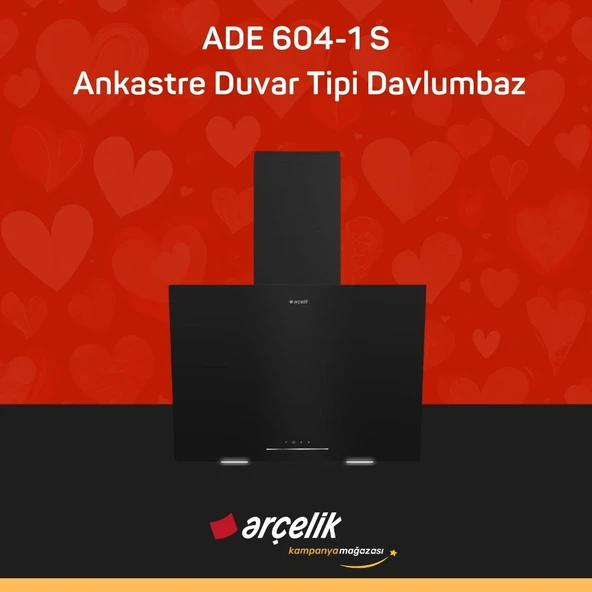 ARÇELİK ADE 604-1 S Ankastre Duvar Tipi Davlumbaz ürün görseli 1