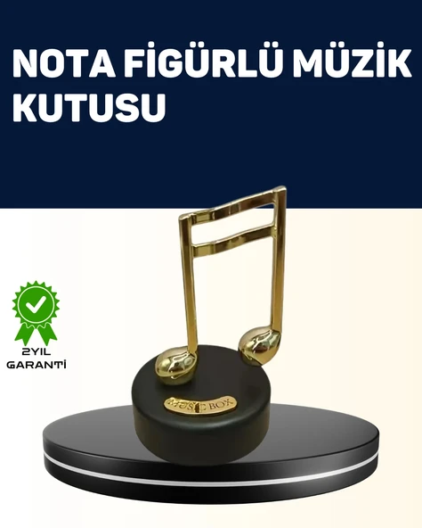 Melodious Music Altın Nota Figürlü Müzik Kutusu ürün görseli 1