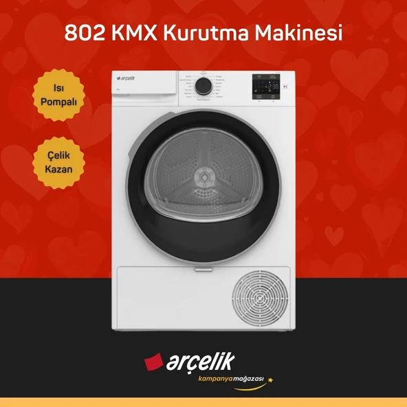 ARÇELİK 802 KMX 8 Kg Kurutma Makinesi ürün görseli 1
