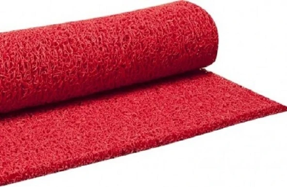 ABK Plastik Kıvırcık Kaydırmaz Paspas 14 Mm Kaymaz Yolluk Kaydırmaz Halı 100cm KIRMIZI ürün görseli 1