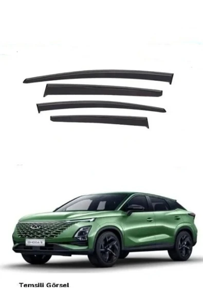 ROAL TUNİNG: Chery Omoda 5 Uyumlu Cam Rüzgarlık Takımı Parlak Siyah ABS Plastik Premium Tasarım (2022 ve Üzeri) ürün görseli 1