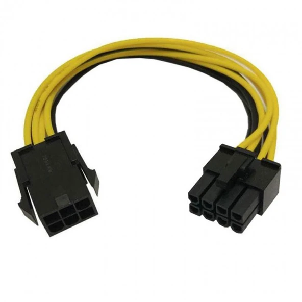 6 pin to 8 pin PCI E ekran kartı power kablosu 20cm ürün görseli 1