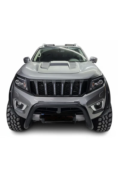 ROAL TUNİNGNissan Navara Uyumlu Ön Far Koruma Çerçeve Seti Mat Siyah ABS Plastik Off-Road Aksesuar (2023 ve Üzeri) ürün görseli 1