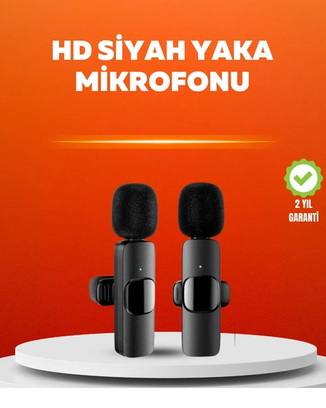 Çift Mikrofonlu Kablosuz Kayıt Seti iPhone Uyumlu Mini Mikrofon ürün görseli 1