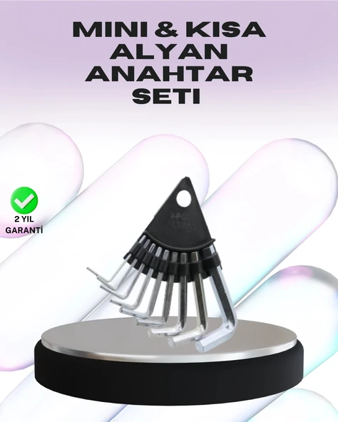 9 Parça Alyan Anahtar Seti Farklı Metrik Ölçü Pratik Taşıma ürün görseli 1