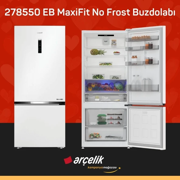 ARÇELİK 278550 EB MaxiFit Alttan Donduruculu Buzdolabı ürün görseli 1