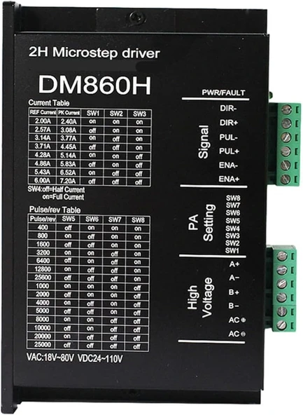 DM860H Dijital Step Motor Sürücü - 7.2A Fanlı AC/DC Yüksek Voltaj CNC Sürücüsü ürün görseli 1