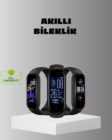 Akıllı Bileklik Adım Sayarlı Kalori Takipli Bildirim Uyumlu IP67 ürün görseli 1