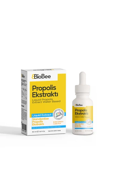 BioBee Sıvı Propolis Alkolsüz ve Glutensiz Extract Liquid 30 ml. (Gaga Sprey Hediyeli) ürün görseli 1