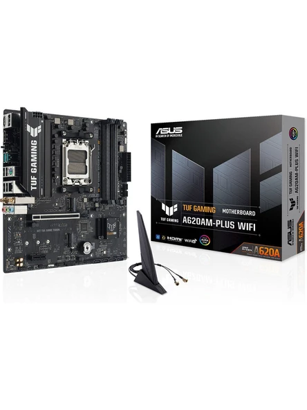 Asus Tuf Gamıng A620AM-PLUS Wifi Amd A620A Am5 Ddr5 7600 2xdp HDMI Çift M2 Usb3.2 Ax Wifi + Bt Aura Rgb 2.5gbit Lan Matx 8+2+1 ürün görseli 1