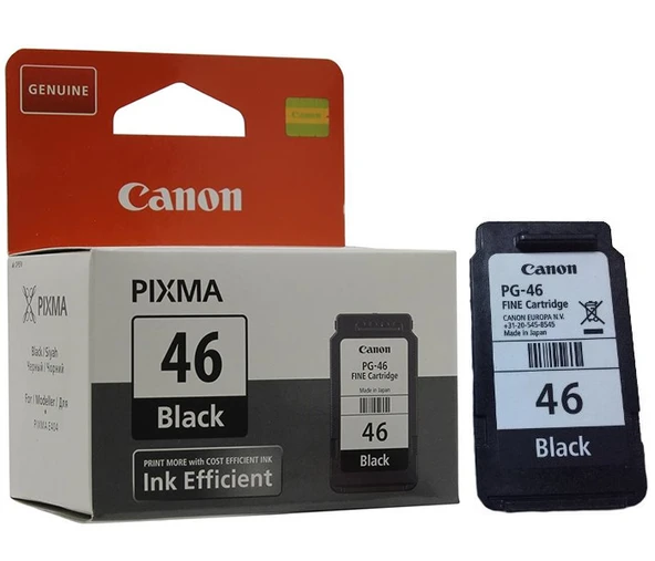 Canon PG-46 (E204/E304/E3140/E3340/E3440/E3640/E404/E414/E464/E474/E484/E4240) Orjinal Siyah Kartuşu ürün görseli 1