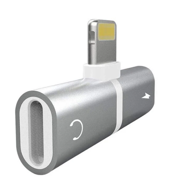 Lightning to Kulaklık ve Hızlı Şarj Girişi Çevirici Çoklayıcı Çoğaltıcı Splitter Adaptör 2in1 ürün görseli 1