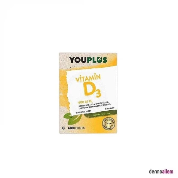 YouPlus Vitamin D3 400IU Oral Sprey 20 ml ürün görseli 1