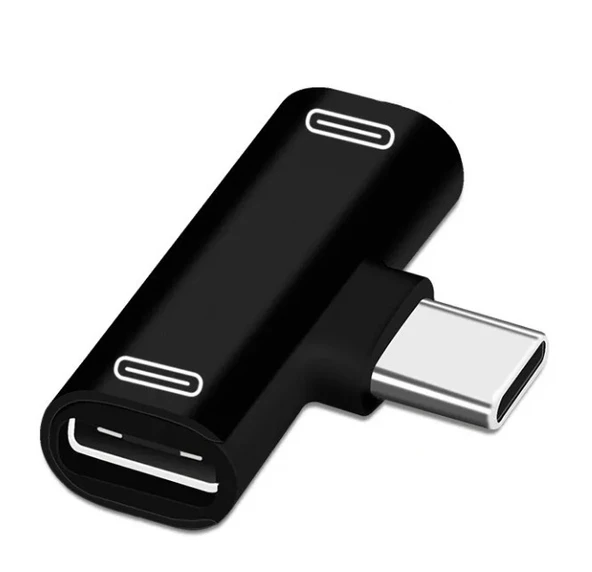 Type-C to Kulaklık ve Hızlı Şarj Girişi Çevirici Çoklayıcı Çoğaltıcı Splitter Adaptör 2in1 ürün görseli 1